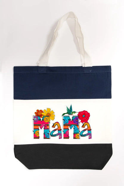 Vibrant Floral Serape Mama Tote Bag