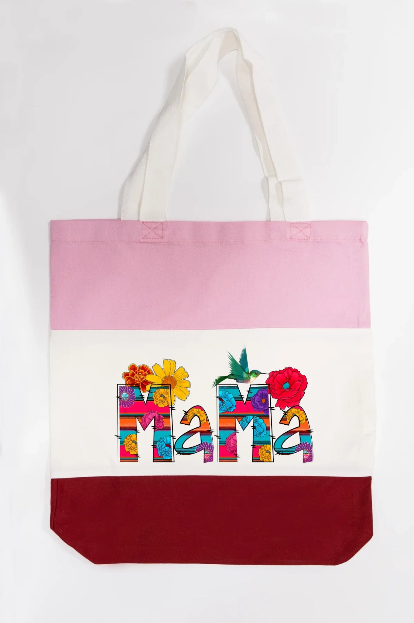 Vibrant Floral Serape Mama Tote Bag