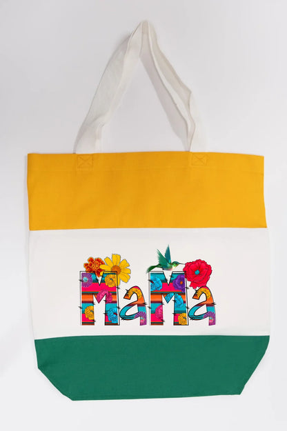 Vibrant Floral Serape Mama Tote Bag