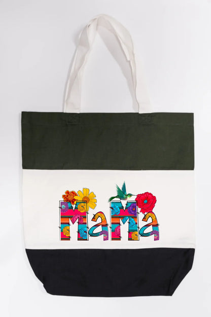 Vibrant Floral Serape Mama Tote Bag