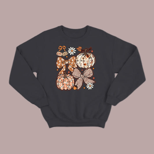 Floral Pumpkins & Bows Sweatshirt