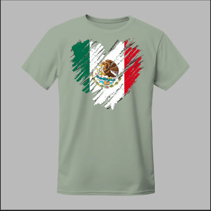 Mexican Flag Heart Tee