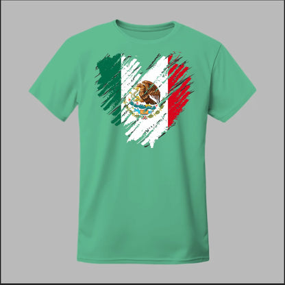 Mexican Flag Heart Tee