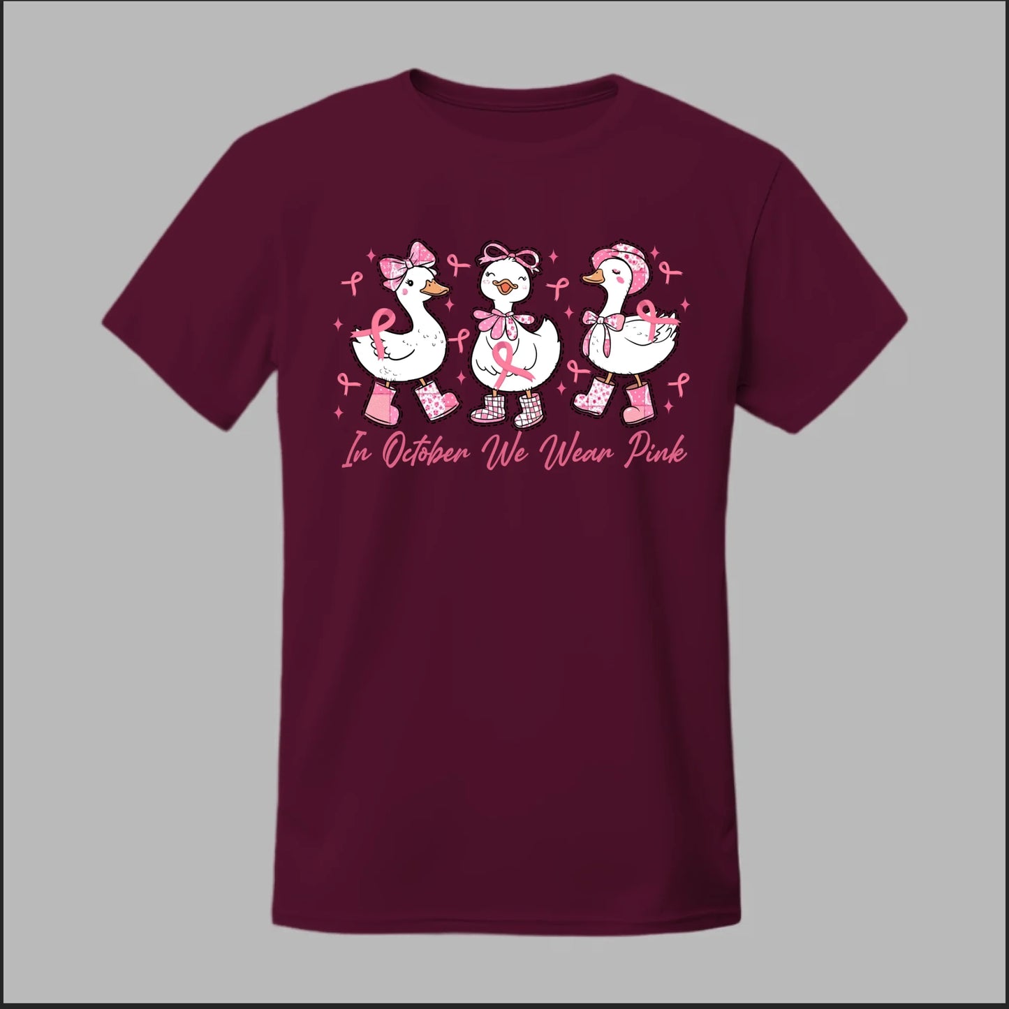 In October We Wear Pink Geese Tee