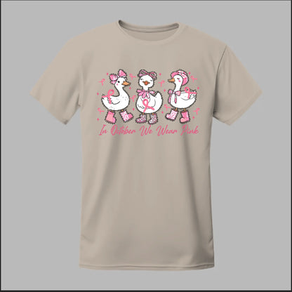 In October We Wear Pink Geese Tee