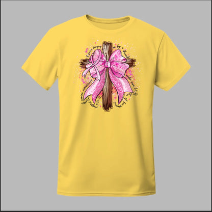 Faith Over Fear – Pink Ribbon Cross Tee