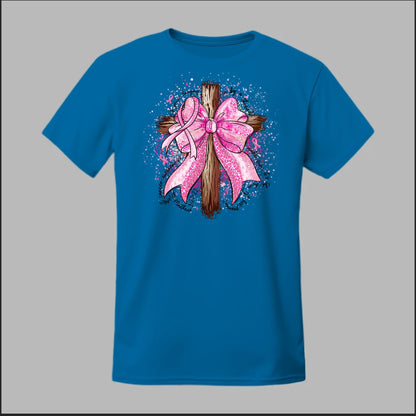 Faith Over Fear – Pink Ribbon Cross Tee