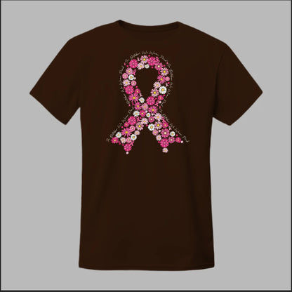 Floral Ribbon – In October We Wear Pink Tee
