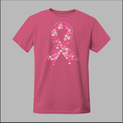 Floral Ribbon – In October We Wear Pink Tee