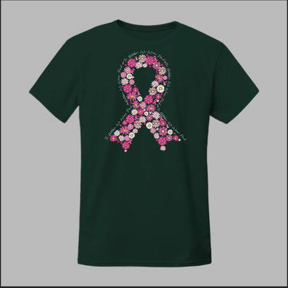 Floral Ribbon – In October We Wear Pink Tee