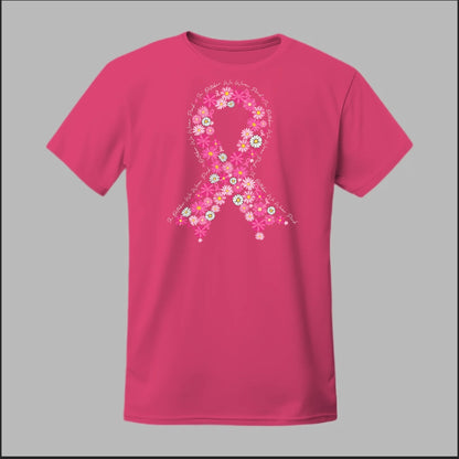 Floral Ribbon – In October We Wear Pink Tee