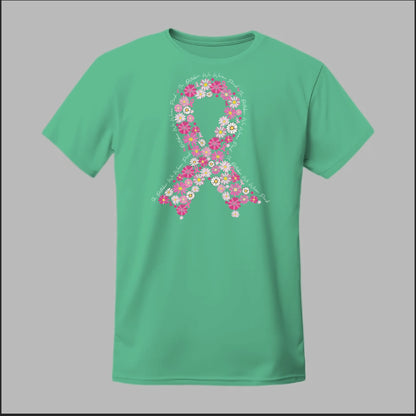 Floral Ribbon – In October We Wear Pink Tee