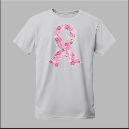 Floral Ribbon – In October We Wear Pink Tee