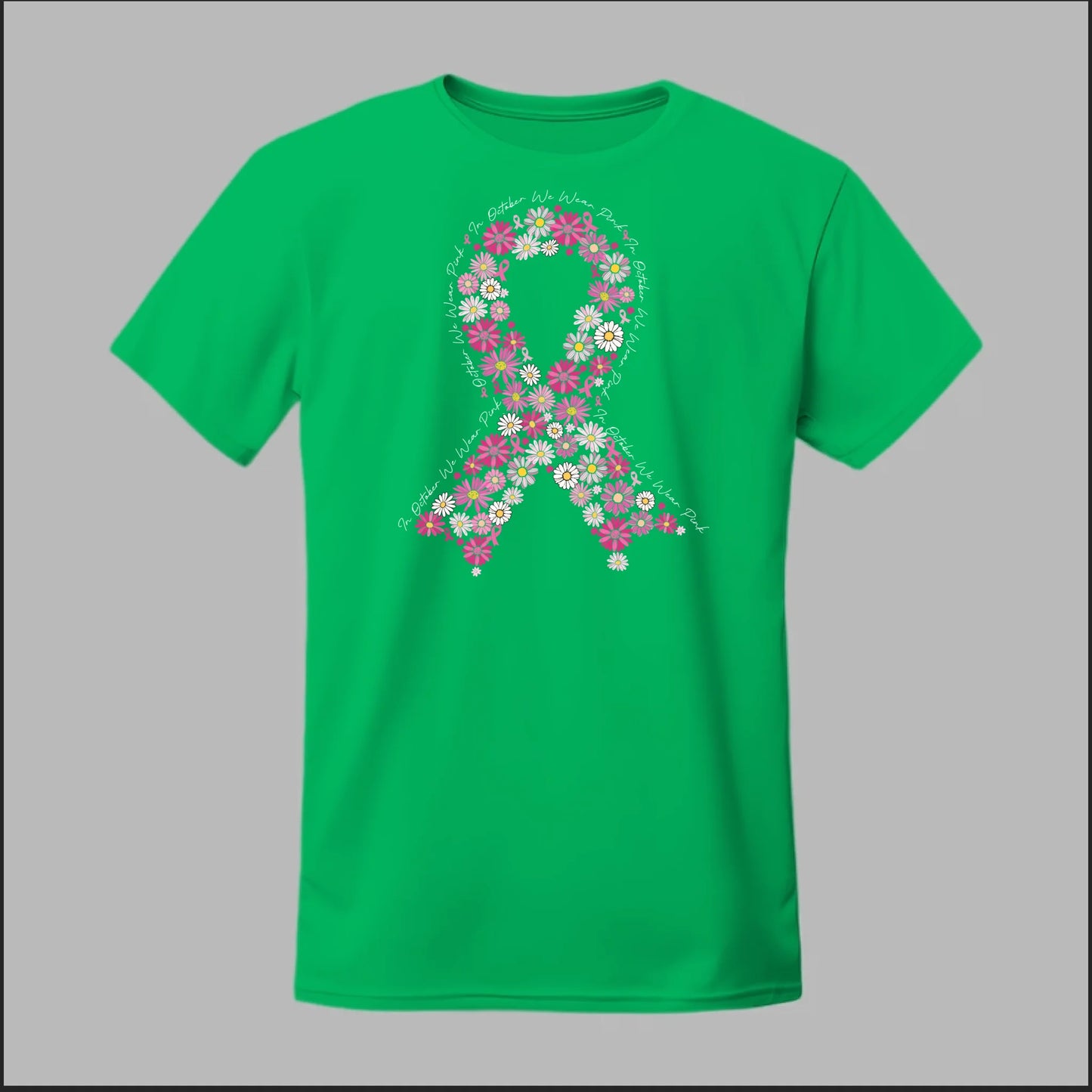 Floral Ribbon – In October We Wear Pink Tee