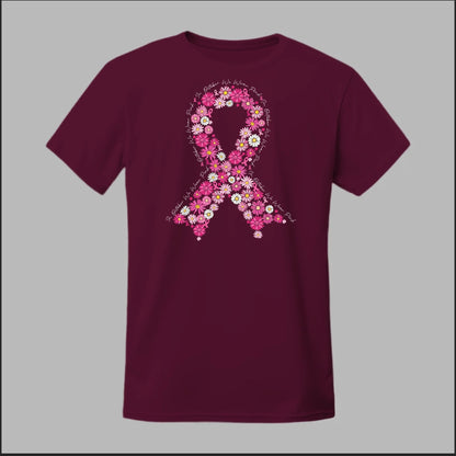 Floral Ribbon – In October We Wear Pink Tee
