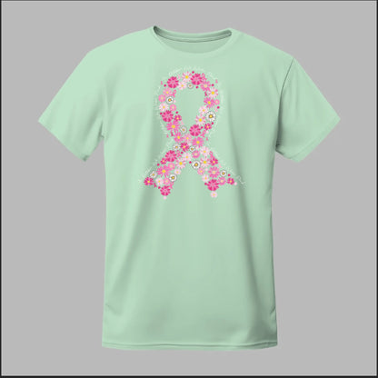 Floral Ribbon – In October We Wear Pink Tee