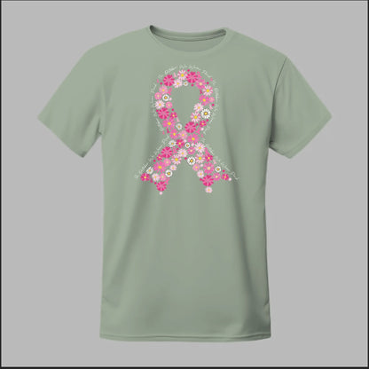 Floral Ribbon – In October We Wear Pink Tee