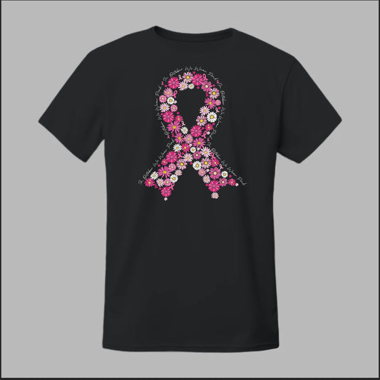 Floral Ribbon – In October We Wear Pink Tee