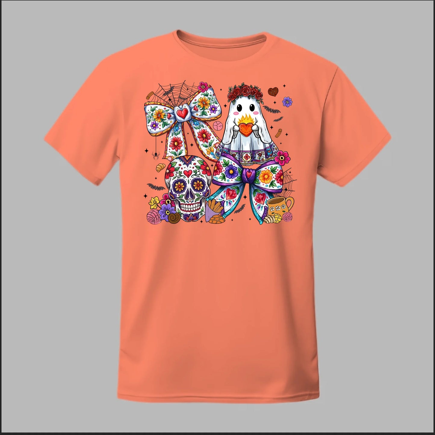 Día de los Muertos Ghost & Sugar Skull Tee