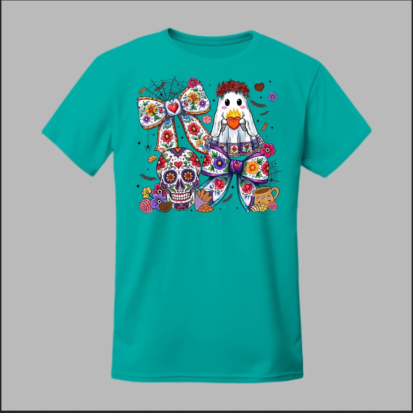 Día de los Muertos Ghost & Sugar Skull Tee