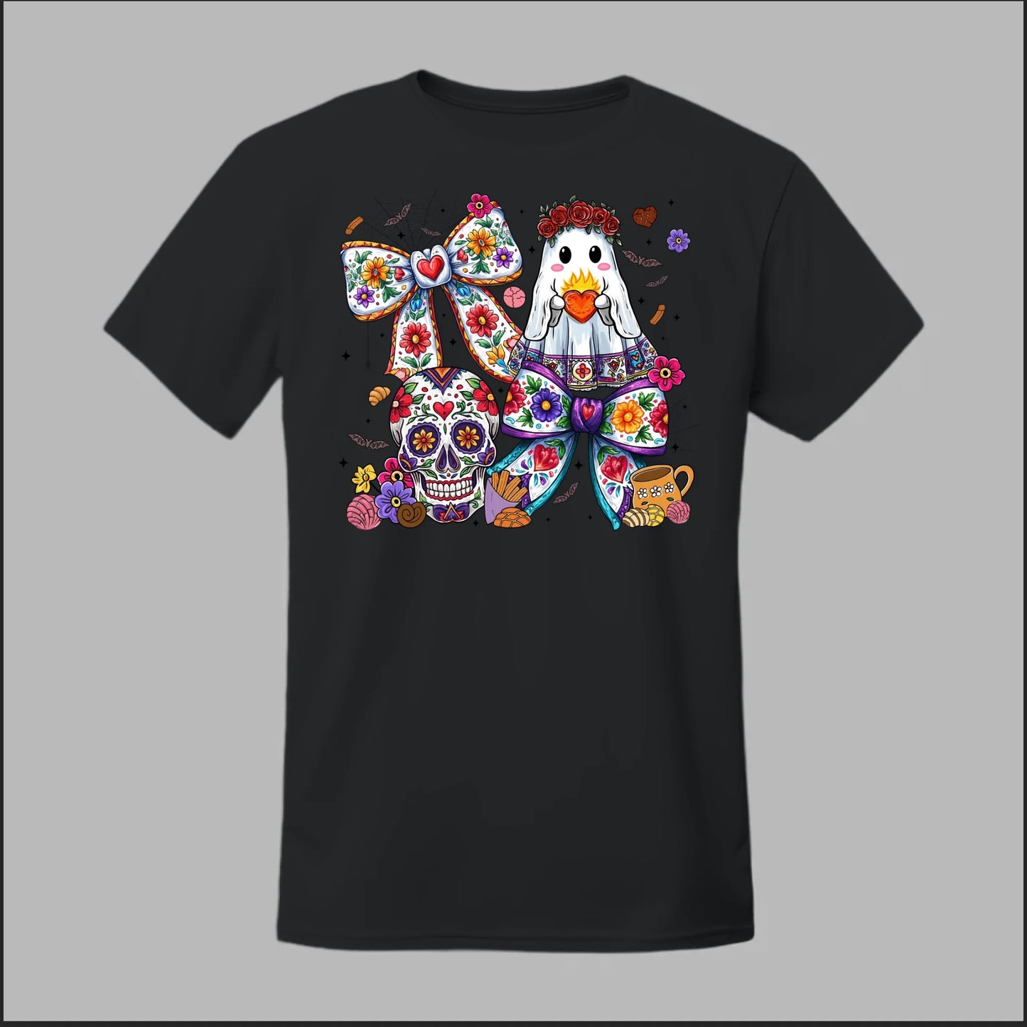 Día de los Muertos Ghost & Sugar Skull Tee