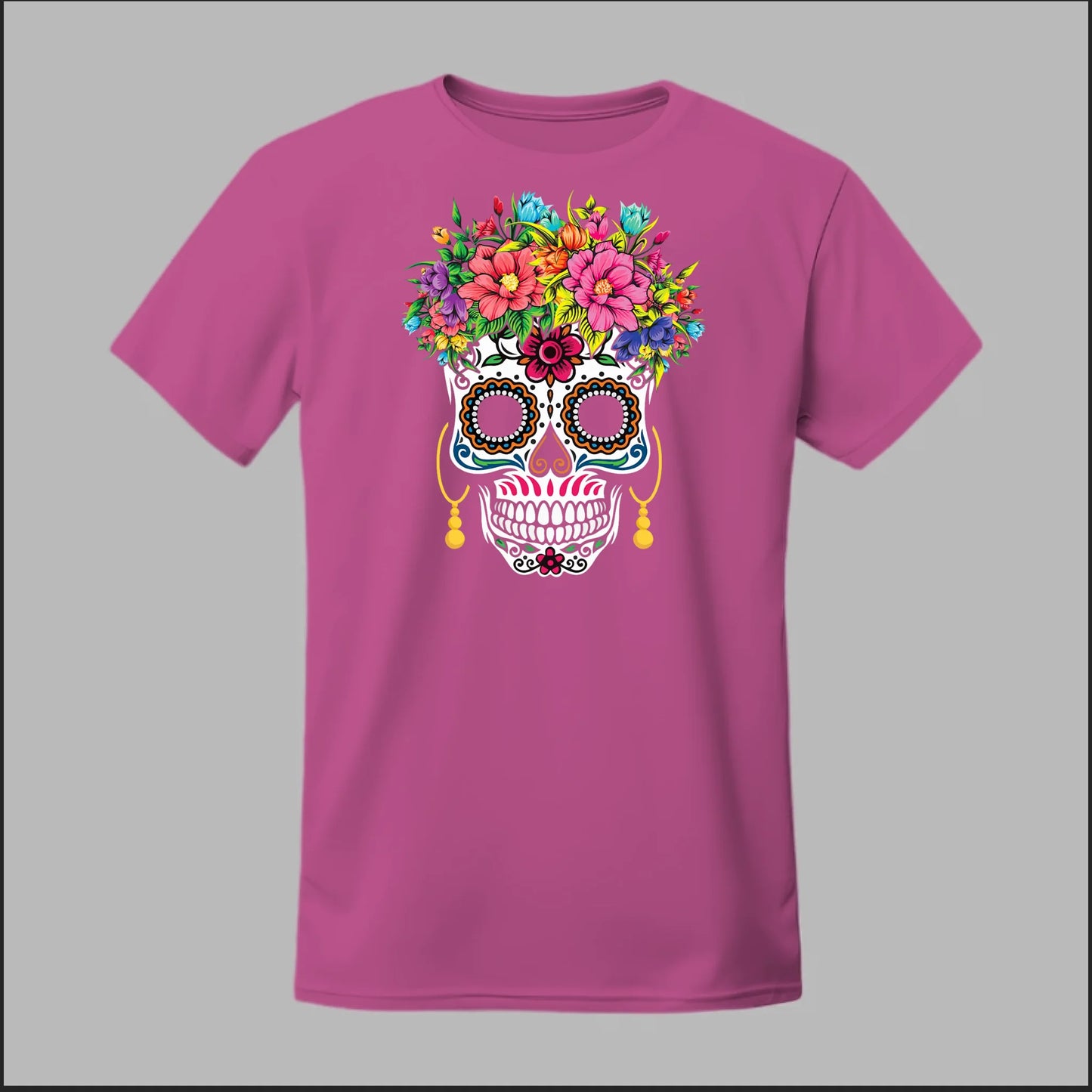 Día de los Muertos Sugar Skull Floral Crown Tee