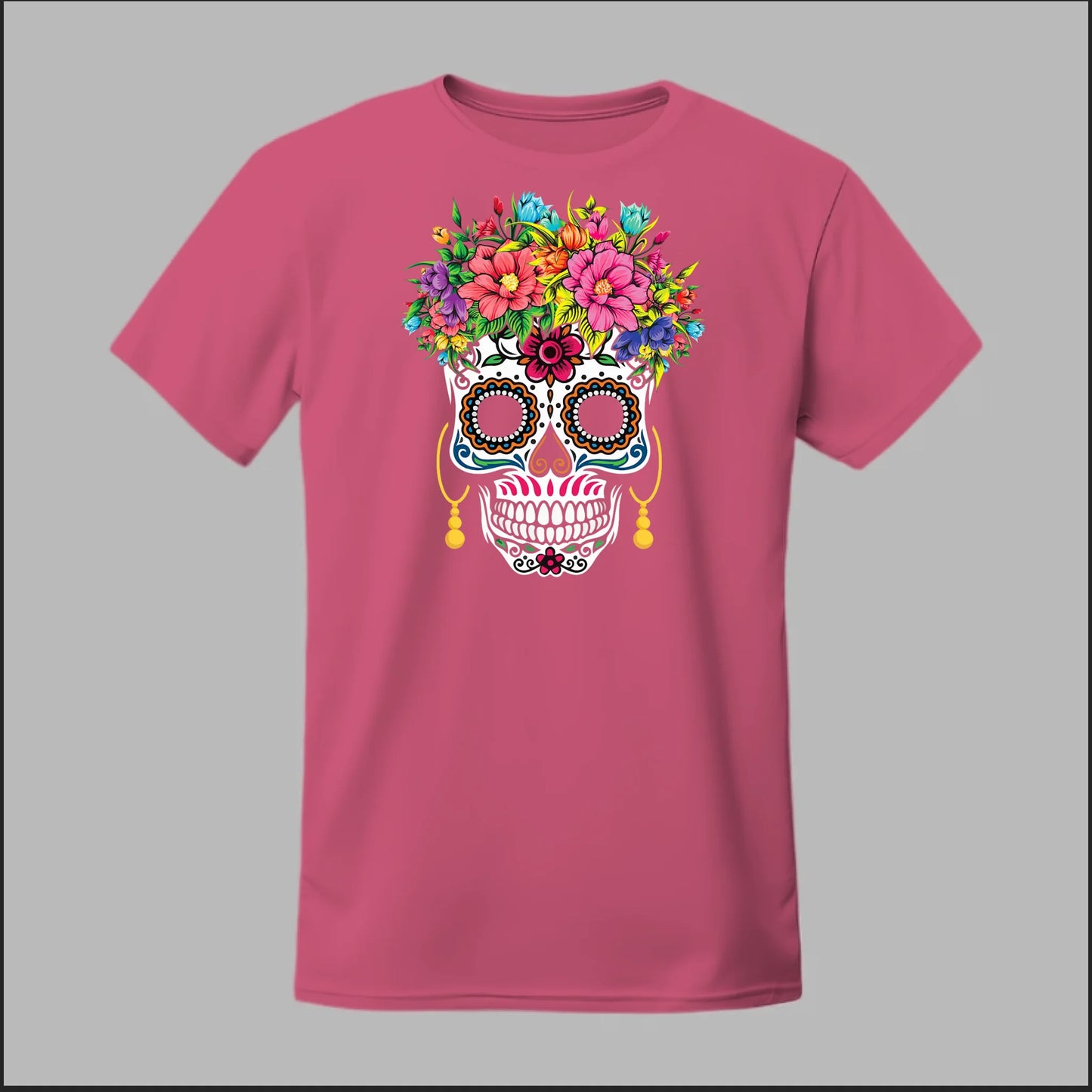 Día de los Muertos Sugar Skull Floral Crown Tee