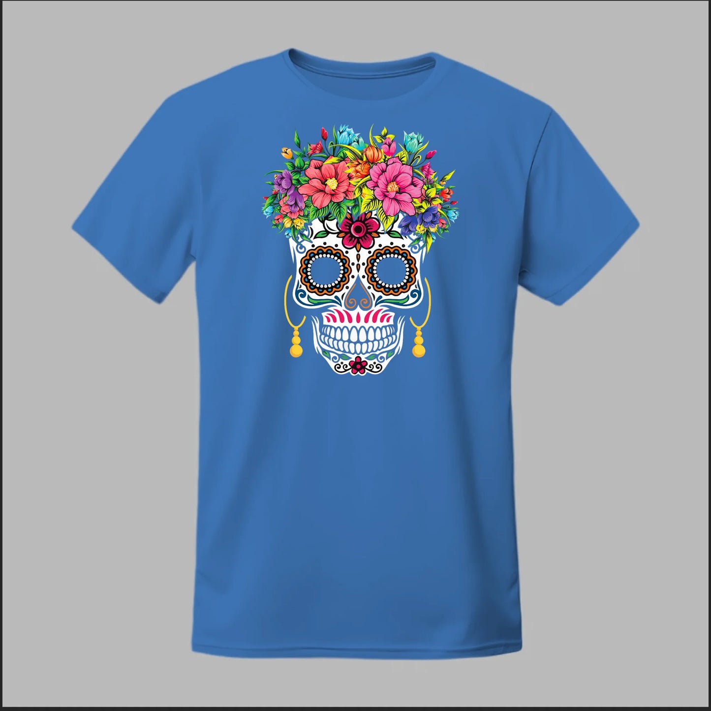 Día de los Muertos Sugar Skull Floral Crown Tee