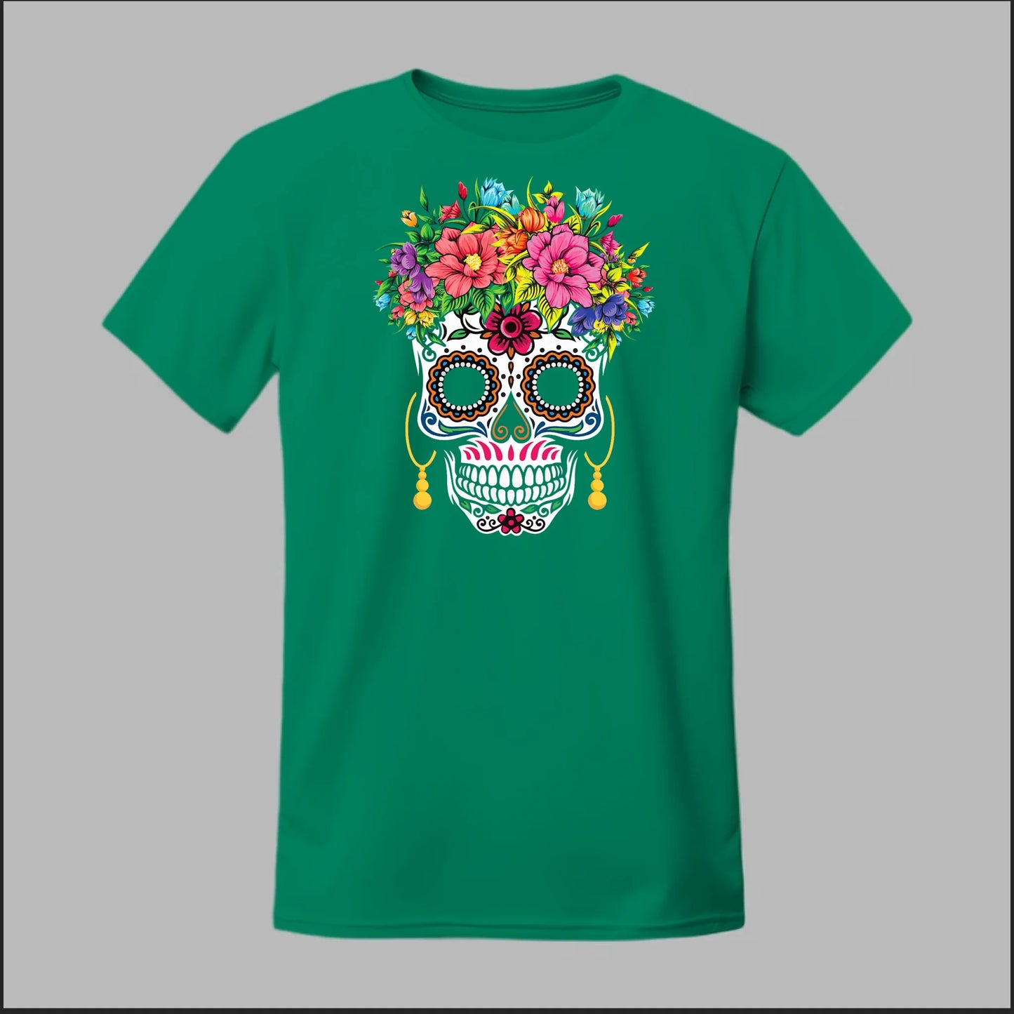 Día de los Muertos Sugar Skull Floral Crown Tee
