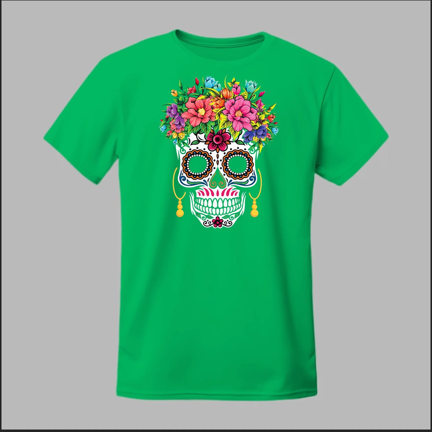 Día de los Muertos Sugar Skull Floral Crown Tee
