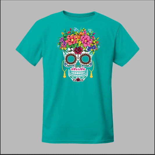 Día de los Muertos Sugar Skull Floral Crown Tee