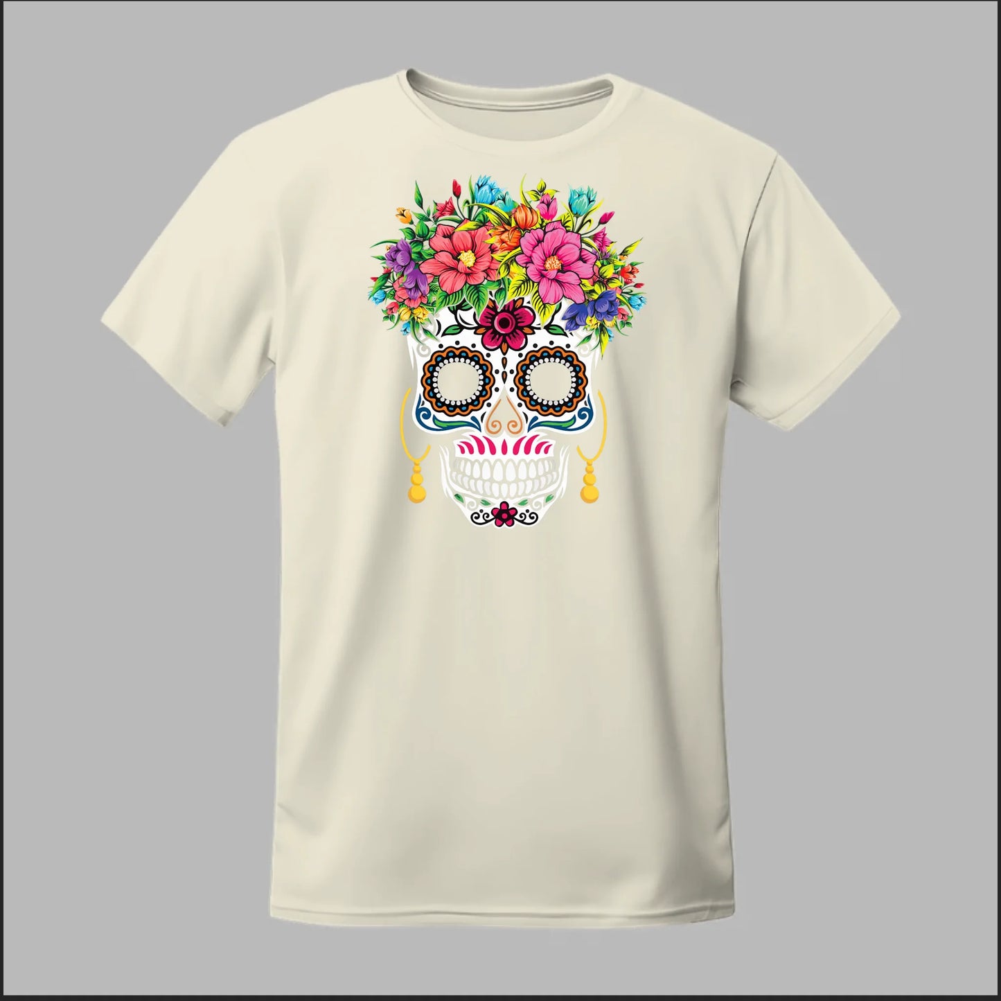 Día de los Muertos Sugar Skull Floral Crown Tee