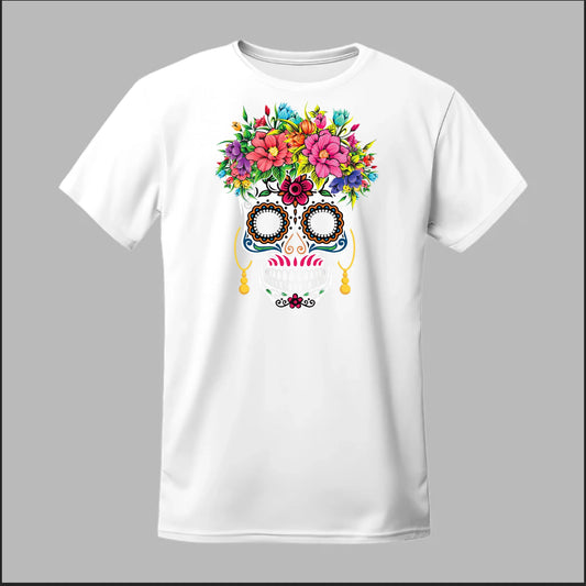 Día de los Muertos Sugar Skull Floral Crown Tee