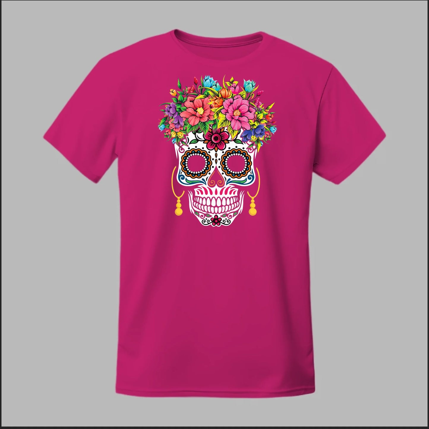 Día de los Muertos Sugar Skull Floral Crown Tee