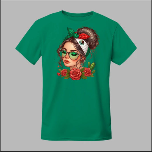 Mexicana Style – Bandana, Roses & Shades Tee