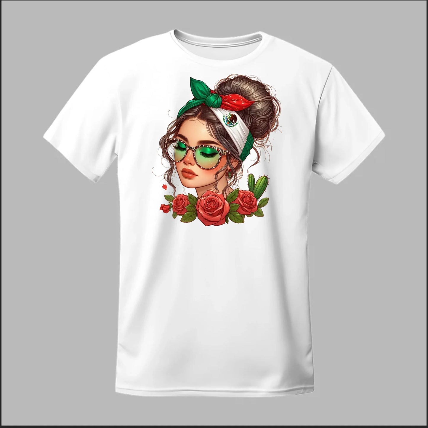 Mexicana Style – Bandana, Roses & Shades Tee