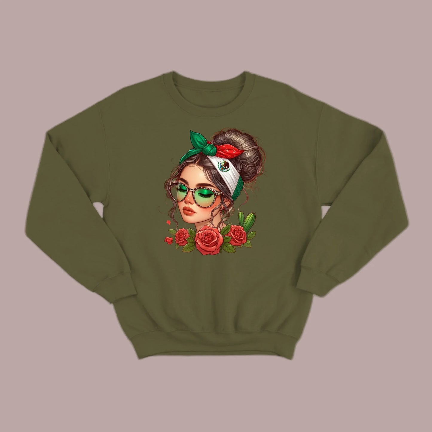 Mexicana Style – Bandana, Roses & Shades Sweatshirt