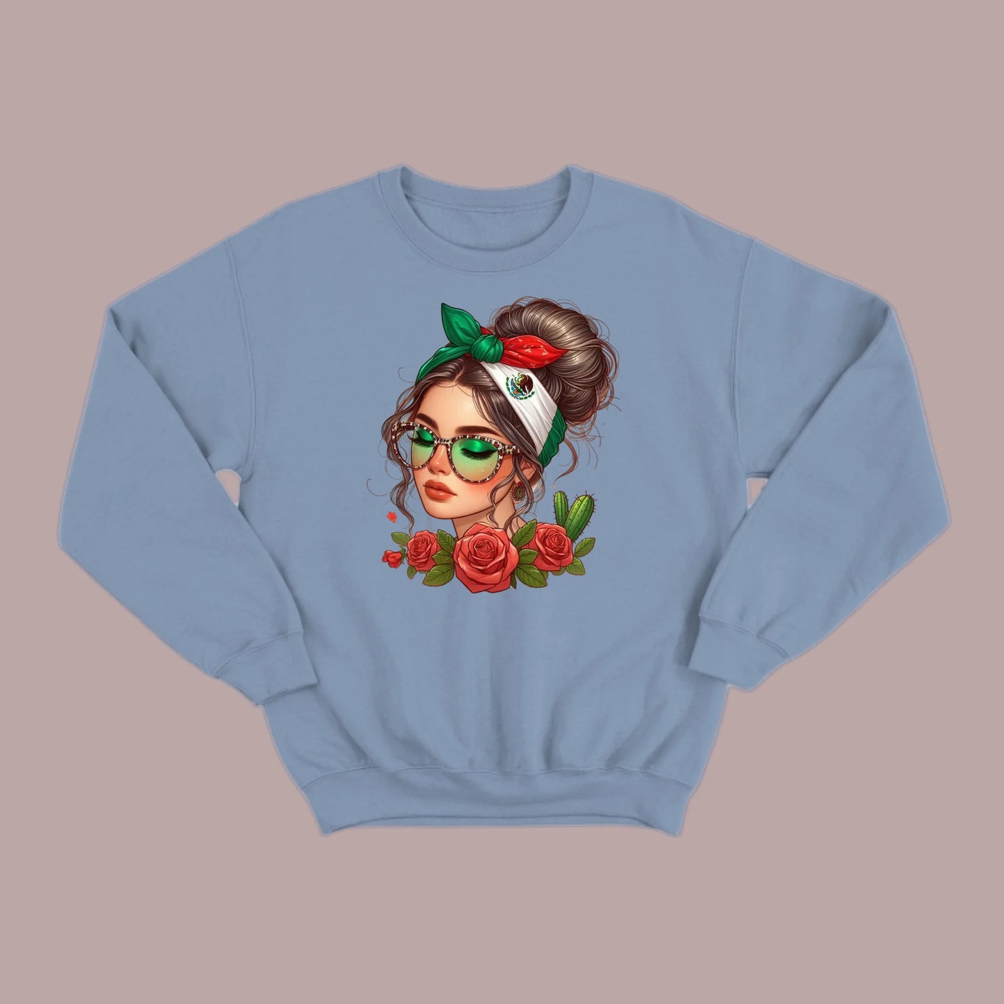 Mexicana Style – Bandana, Roses & Shades Sweatshirt