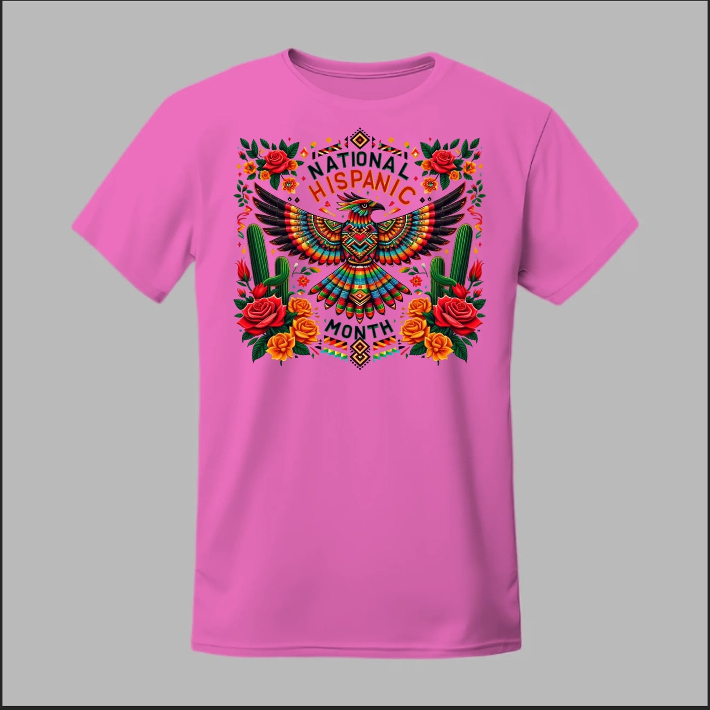 National Hispanic Heritage Month – Aztec Bird & Florals Tee