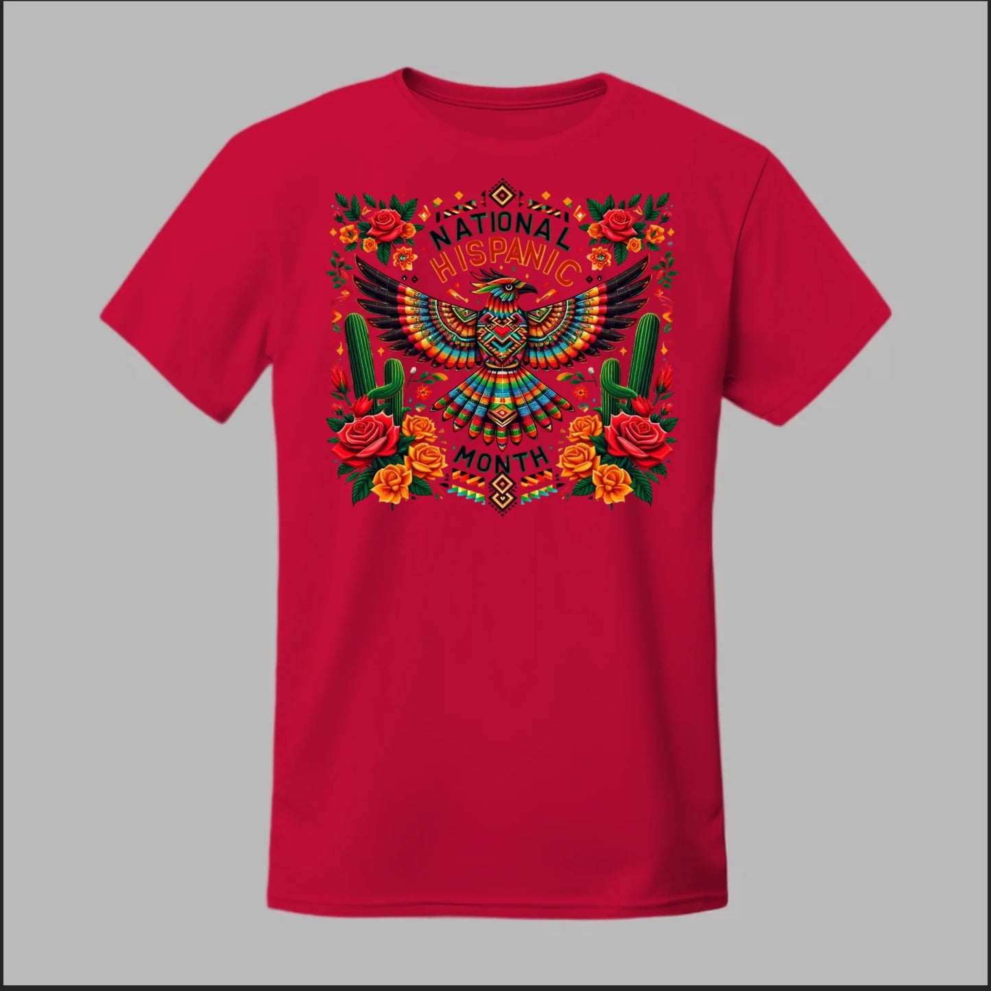 National Hispanic Heritage Month – Aztec Bird & Florals Tee