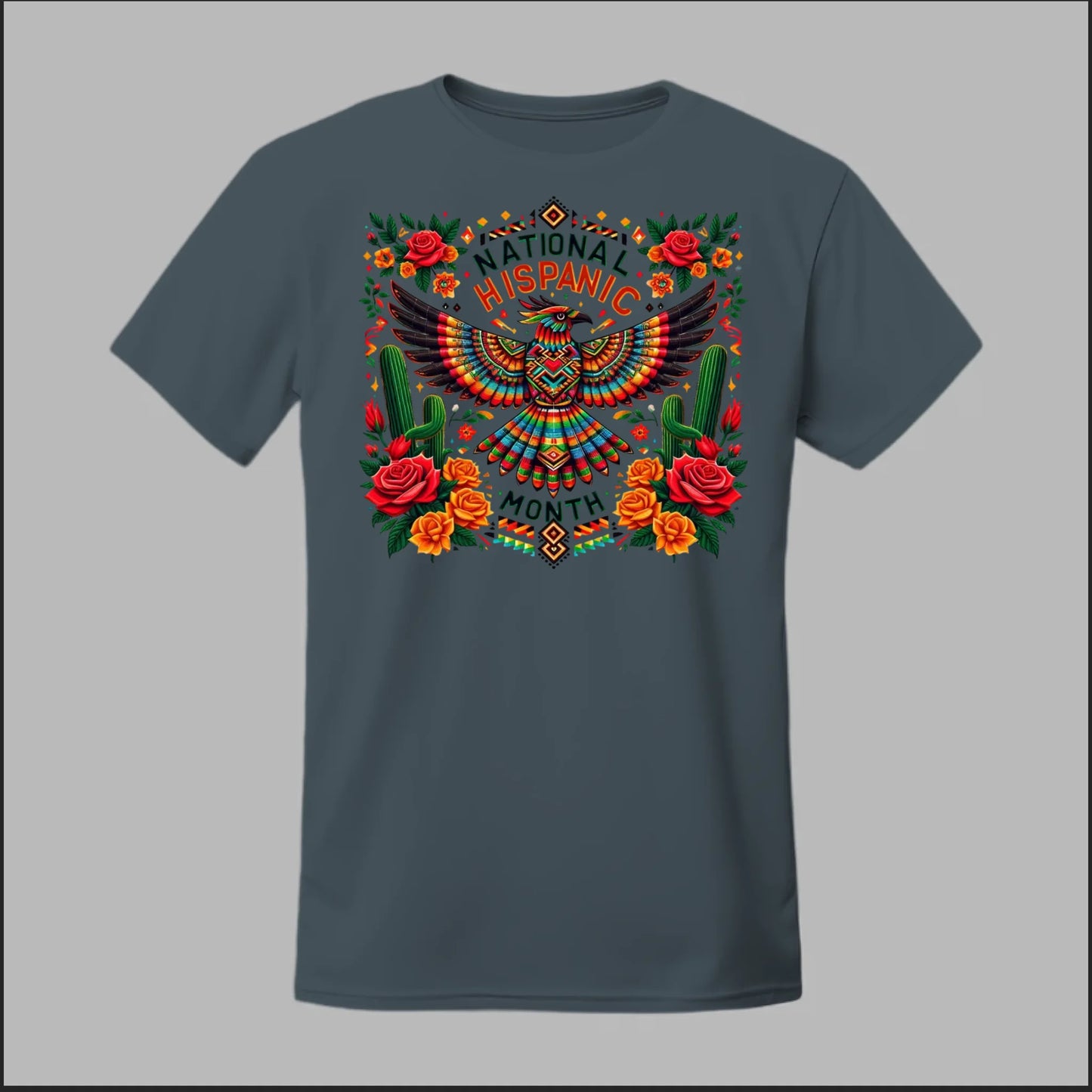 National Hispanic Heritage Month – Aztec Bird & Florals Tee