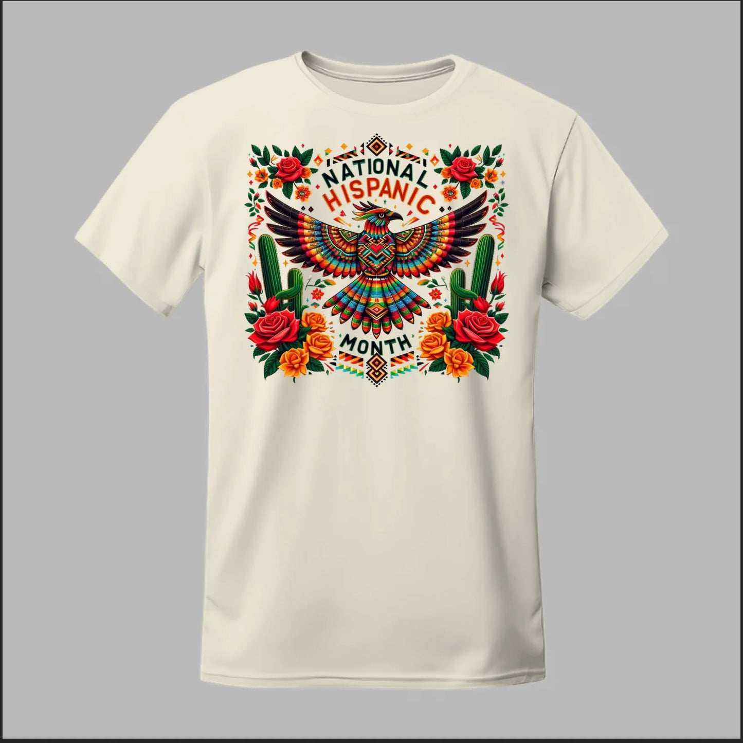 National Hispanic Heritage Month – Aztec Bird & Florals Tee