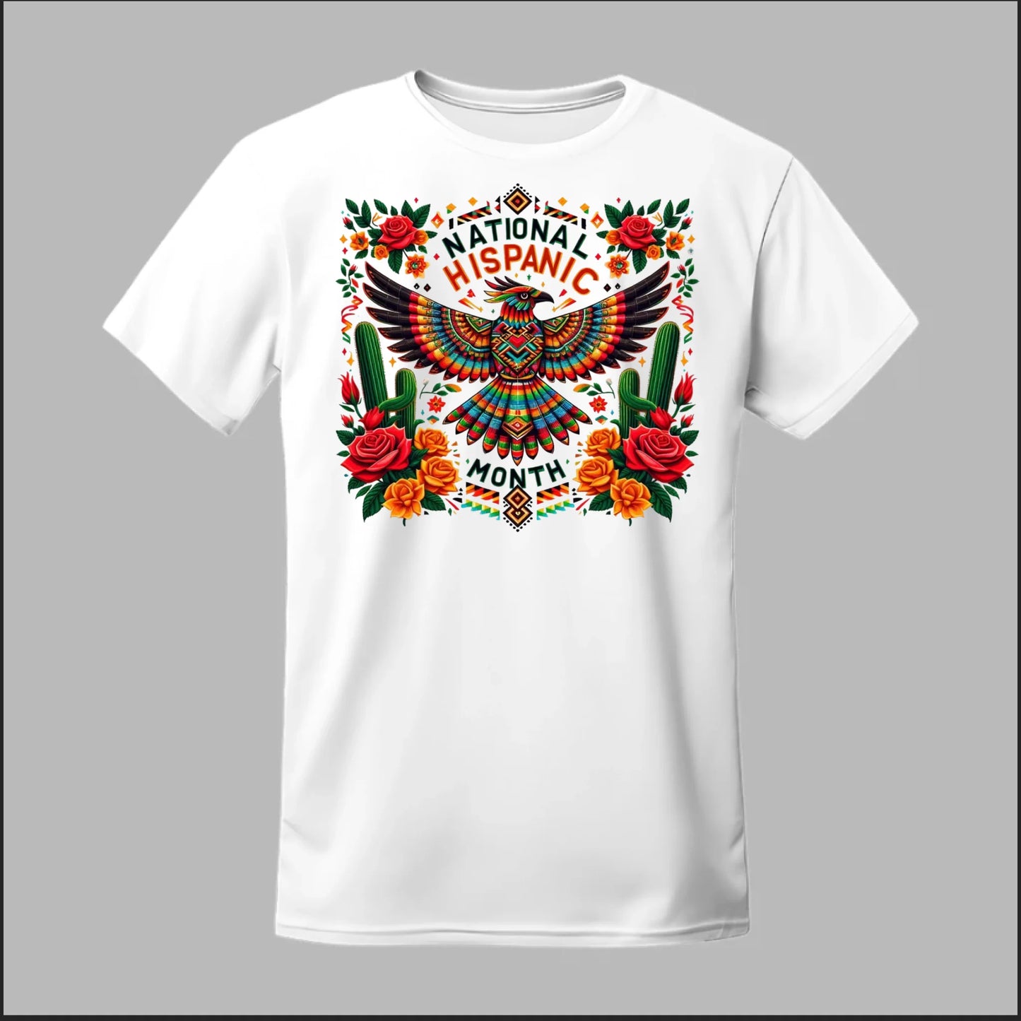 National Hispanic Heritage Month – Aztec Bird & Florals Tee