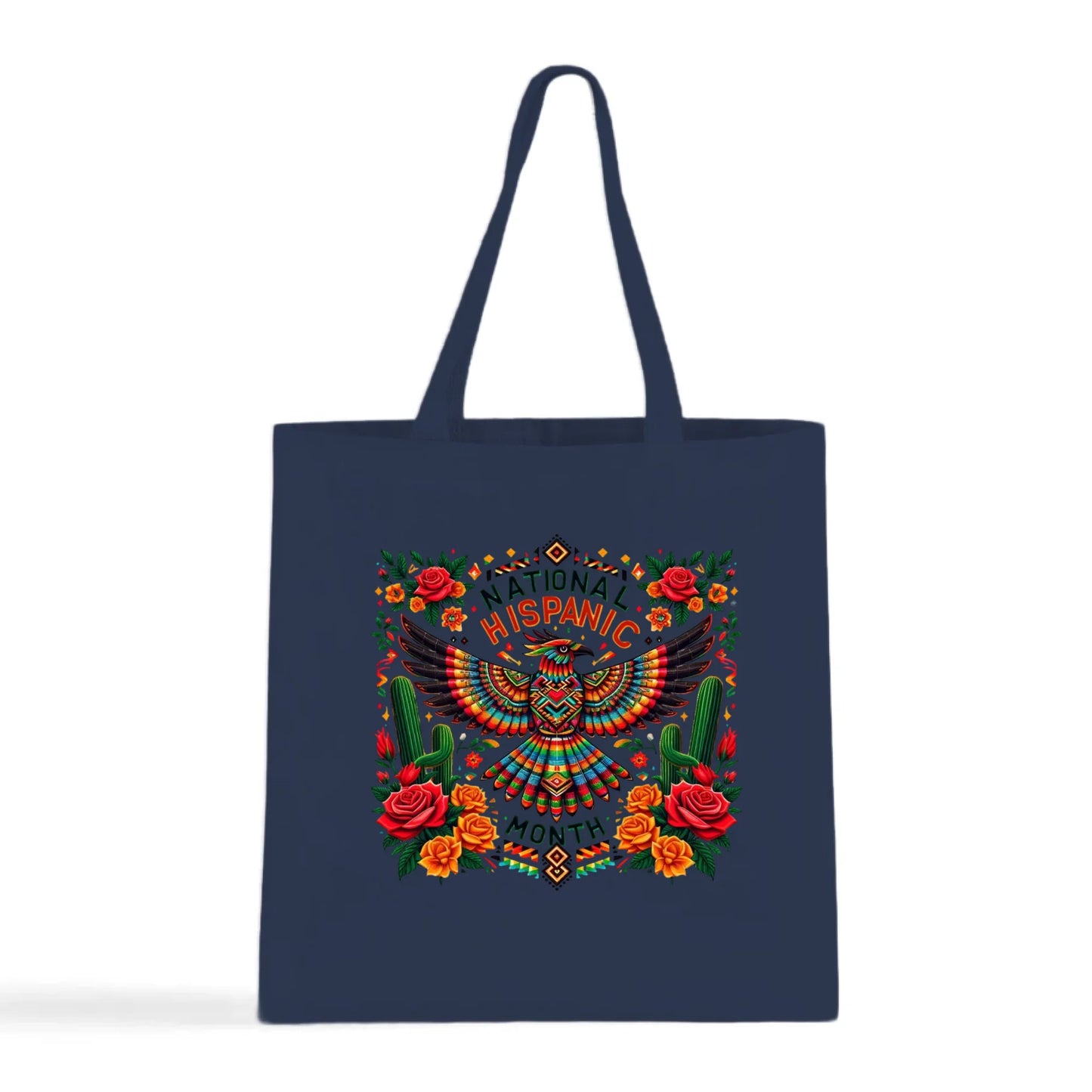 National Hispanic Heritage Month – Aztec Bird & Florals Tote Bag