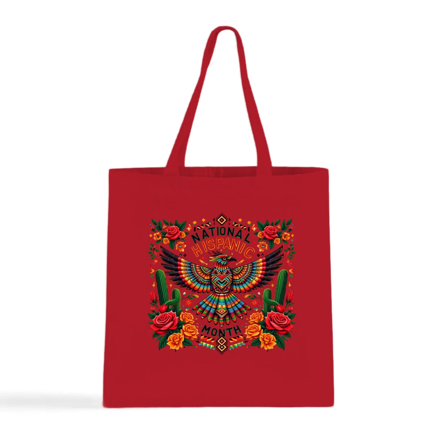 National Hispanic Heritage Month – Aztec Bird & Florals Tote Bag