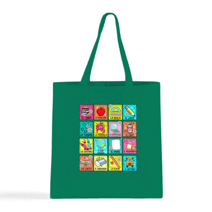 Spanish School Words – Colorful Bilingual Tote Bag