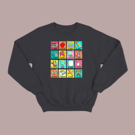 Spanish School Words – Colorful Bilingual Sweatshirt