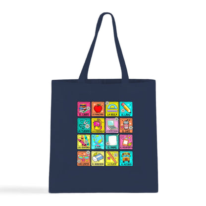 Spanish School Words – Colorful Bilingual Tote Bag