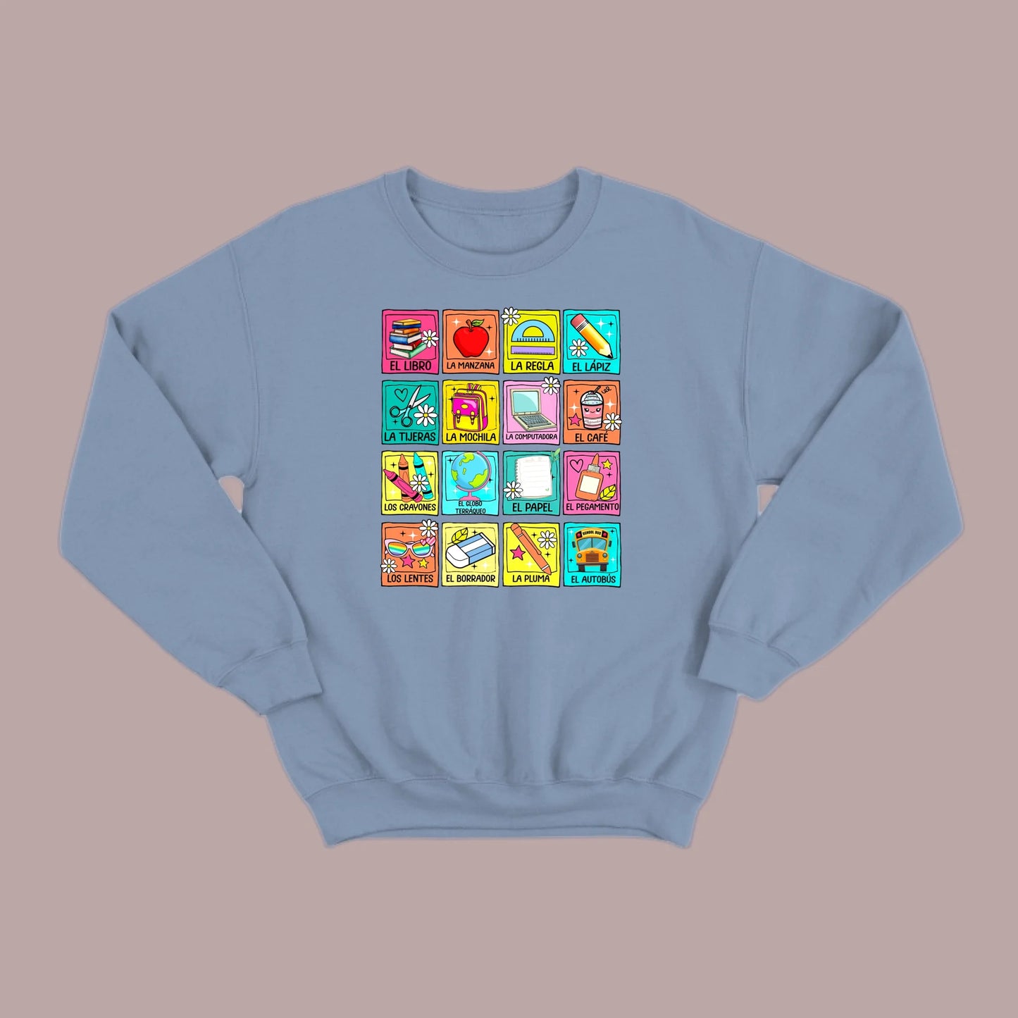 Spanish School Words – Colorful Bilingual Sweatshirt