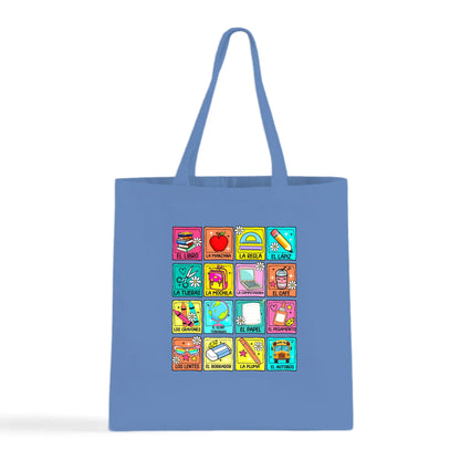 Spanish School Words – Colorful Bilingual Tote Bag